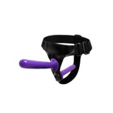 Zaga Oyun Mor Double Dong Titreşimli Belden Bağlamalı Çift Taraflı Bisex Dildo Vibratör Model 2