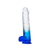 Zaga Oyun Myst Color Dildo Realistik Jel Dokuda Vantuzlu Ultra Yumuşak Şeffaf Mavi Yapay Penis