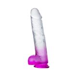 Zaga Oyun Myst Color Dildo Realistik Jel Dokuda Vantuzlu Ultra Yumuşak Şeffaf Mor Yapay Penis