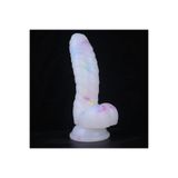 Zaga Oyun Myst Color Dildo Renkli Benekli Tırtıklı Ultra Yumuşak Şeffaf Realistik Yapay Penis