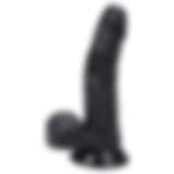 Zaga Oyun Pretty Boy Dildo Jel Dokulu Testissiz Yumuşak Penis 20 cm - Black