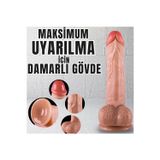 Zaga Oyun Unıque Realistik Dokuda Damarlı Dildo Vantuzlu Gerçekçi Yapay Penis 20 Cm