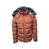 Zagmen Z01325 Erkek Kapüşonu Kürklü İçi Peluşlu Şişme Mont - Z01325 - Kiremit - ST01325-Kiremit-M