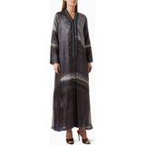 Zah Design Modern Tasarımlı Basamaklı Abaya Rahat Silueti ve Şık Detaylarıyla Günlük Kullanıma Uygun - Gri