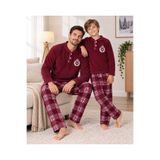 zahider baba ve erkek çocuk kombin uzun kollu düğmeli yaka polar kışlık pijama takımı (tek takım fiyatıdır)