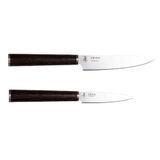 Zaika 2'li Set Utility 14 Cm Ve Soyma Bıçağı 8 Cm Venge Ahşap Saplı Mutfak Bıçakları- Paslanmaz Çelik