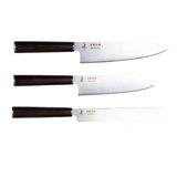 Zaika 3'lü Set Şef Bıçakları - Gyutou, Eğri Santoku, Ekmek Bıçağı