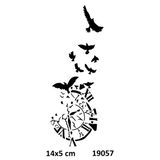 Zaman Saat Ve Kuş Yapışkanlı Stencil Süsleme Ve Boyama Kalıbı