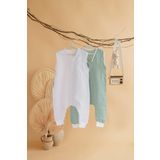 Zamansız,Basic Oeko-Tex Sertifikalı %100Pamuklu Müslin Uyku Tulum Kız/Erkek Bebek Unisex 2'li Takım