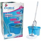 Zambak Mavi Renk Büyük Boy Otomatik Dönerli Mop Temizlik Seti Kutulu - Bej