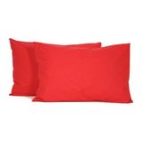 Zambak Tekstil 50 x 120 cm Yastık Kılıfı 2 Adet %100 Pamuklu - Kırmızı