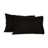 Zambak Tekstil 50 x 120 cm Yastık Kılıfı 2 Adet %100 Pamuklu - Siyah