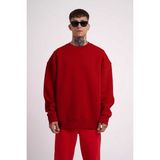 Zamerya Erkek Biskilet Yaka Üç Iplik Sweatshirt - Kırmızı - 2XL