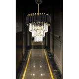 Zamira 35 Cm'lik Kristal Taşlı Lüx Avize 3'lü Black Gold - Yatak Odası - Salon - Mutfak - Hol Altın