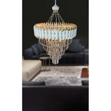 Zamira Beyaz Gold 55 Lik Kristal Taşlı Lüks Avize - Yatak Odası - Salon - Mutfak - Hol Altın