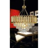 Zamira Varaklı Gold 55 Lik Kristal Taşlı Lüks Avize - Yatak Odası - Salon - Mutfak - Hol Altın