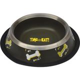 Zampa 32 Oz Kaymaz Tabanlı Kemik Desenli Köpek Mama-Su Kabı