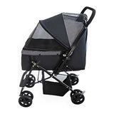 Zampa 52x76.5x95 cm Siyah Nova Kedi ve Köpek Gezdirme Arabası