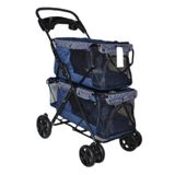 Zampa BL04-N Mavi 51x85x100 cm Twins Kedi ve Köpek Arabası