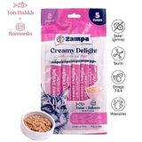 Zampa Creamy Delight Somonlu ve Tuna Balıklı Kedi Krema Ödül Maması 16 Gr x 5 Adet