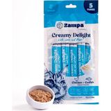 Zampa Creamy Delight Tavuklu & Morina Balıklı Kedi Krema Ödül Maması – 16gr x 5 - kedi ödülü