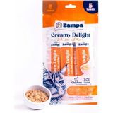 Zampa Creamy Delight Tavuklu & Tuna Balıklı Kedi Krema Ödül Maması 16G x 5 Lickable Lezzet