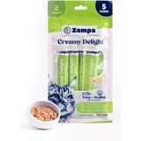 Zampa Creamy Delight Ton Balıklı & Deniz Taraklı Kedi Krema Ödül Maması – 16gr x 5 - kedi ödülü