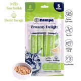 Zampa Creamy Delight Ton Balıklı ve Deniz Taraklı Kedi Krema Ödül Maması 16 Gr x 5 Adet