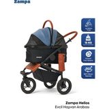 Zampa Helios Kedi & Köpek Arabası Lacivert, 15 kg Taşıma Kapasitesi ile Güvenli Seyahat İçin Tasarlandı