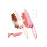 Zampa Kedi Tasarımlı Saplı Buharlı Kedi Tarağı 6,5x19 cm, Pembe, Bej