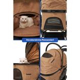 Zampa Melona Kahve Kedi ve Köpek Taşıma Arabası - Standart