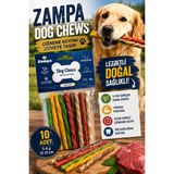 Zampa Munchy Twist Stick Köpek Çiğneme Kemiği 10'lu – Renkli Burgu Çiğneme Ödül Çubuğu 12-13 cm - 10 Adet - Çok Renkli