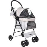 Zampa Perez Gri Kedi & Köpek Arabası 42 x 63 x 89 cm %100 Polyester Malzeme ile 15 Kg Taşıma Kapasitesi