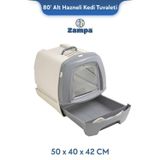 Zampa Plus 80′ Kapalı Kedi Tuvaleti (ZIT-2723) | Alt Hazneli Pratik ve Hijyenik Çözüm ST05106