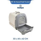 Zampa Plus 80' Kapalı Kedi Tuvaleti (Zıt-2723) | Alt Hazneli Pratik Ve Hijyenik Çözüm