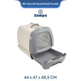 Zampa Plus 80′ Maxi Kapalı Kedi Tuvaleti (ZIT-2730) | Büyük Boy Alt Hazneli Pratik Çözüm ST05107