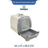 Zampa Plus 80' Maxi Kapalı Kedi Tuvaleti (Zıt-2730) | Büyük Boy Alt Hazneli Pratik Çözüm
