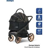 Zampa Solaris Siyah Kedi & Köpek Arabası Dayanıklı Malzeme ile 25 KG Taşıma Kapasitesi Sunar