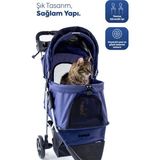 Zampa Triboro Mavi Kedi ve Köpek Taşıma Arabası - Standart