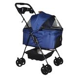 Zampa Verstappen Kedi ve Köpek Arabası Lacivert 45x64x96 cm Konforlu Tasarım ile Seyahat İçin
