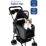 Zampa Verstappen Siyah Kedi ve Köpek Taşıma Arabası - Standart