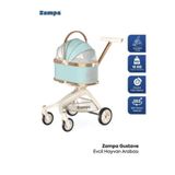 Zampa WM06-BL Gustave Premium Ayrılabilir Pusetli Kedi & Köpek Arabası Açık Mavi / Krem - Rose Gold
