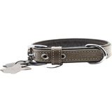 Zampa Yumuşak Dokulu Gerçek Deri Flatiron Köpek Boyun Tasması Toprak Kahverengi 2X42 cm