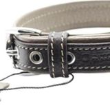 Zampa Yumuşak Dokulu Gerçek Deri Flatiron Köpek Boyun Tasması Toprak Kahverengi 3X54 cm