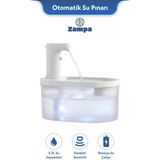 Zampa Zampa Kedi Ve Köpekler İçin Oval Sensörlü Bataryalı Otomatik Su Pınarı 3.2 Litre