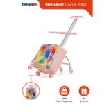 Zampago Cheerful Çocuk Valizi– Binilebilir, Düşme Engelleyici