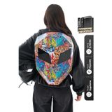Zampago LED Göz Maskeli Grafiti Akıllı Sırt Çantası – Sert Kasa, 10.000 mAh Powerbank Hediyeli