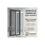 zanaat alüminyum PİLELİ SÜRGÜLÜ SİNEKLİK KAPI 90×220