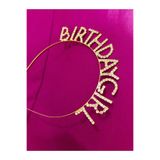 Zanora gold Renk Metal Taşlı Birthday Girl Yazılı Doğum Günü Parti Tacı