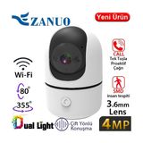 Zanuo IPC-H4A-4F-L-WIFI 4 Mp 3.6 mm Wi-Fi Çift Yönlü Sesli Smart Dual Light Cube Ip Kamera